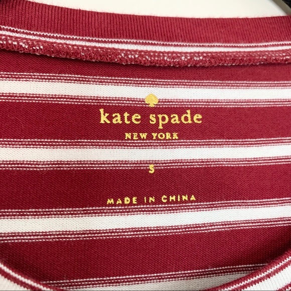NWT Kate Spade Red White Stripe Fringe Knit Top - Picture 5 of 14